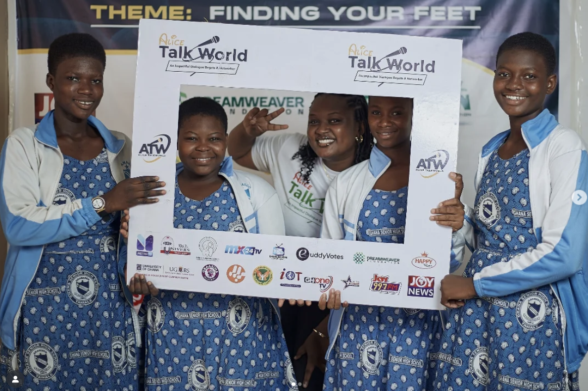 Young women receiving support packages.